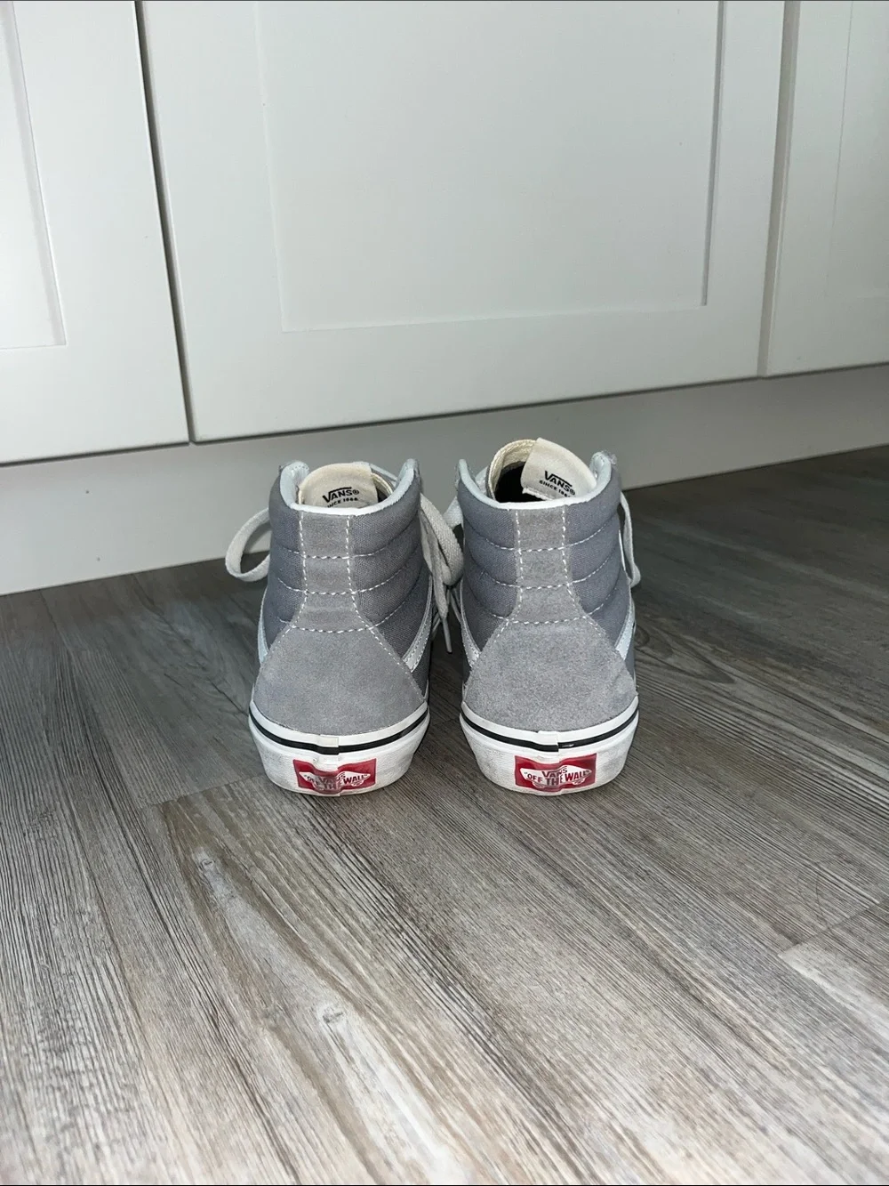 Vans Kids High-Top Sneakers in Gray and White